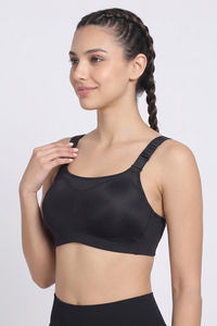 Zelocity High Impact Quick Dry Sports Bra - Jet Black — thumbnail 5